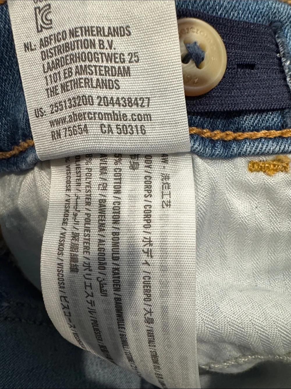 abercrombie kids slim  Blue Skinny Jeans with Back Pocket Stitching